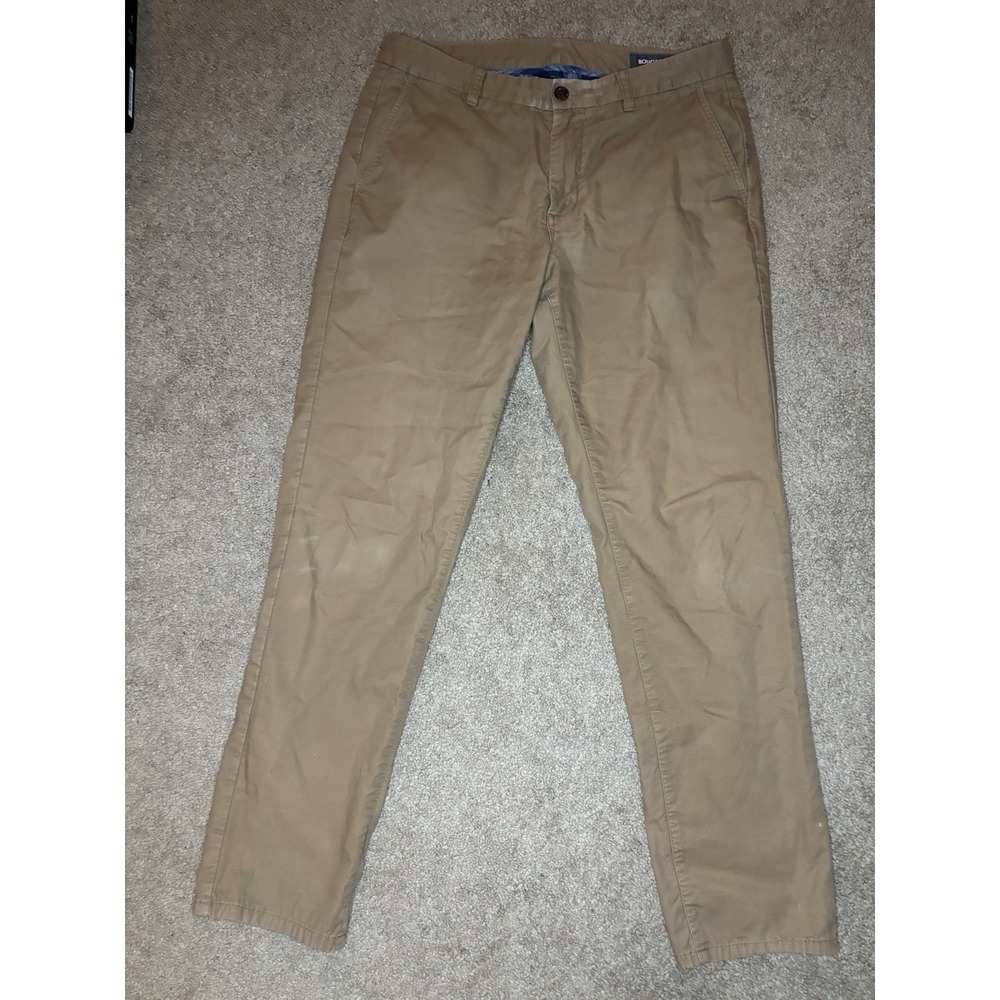 Bonobos Khaki Athletic Fit Flannel Lined Chino Pants Men's 33x32